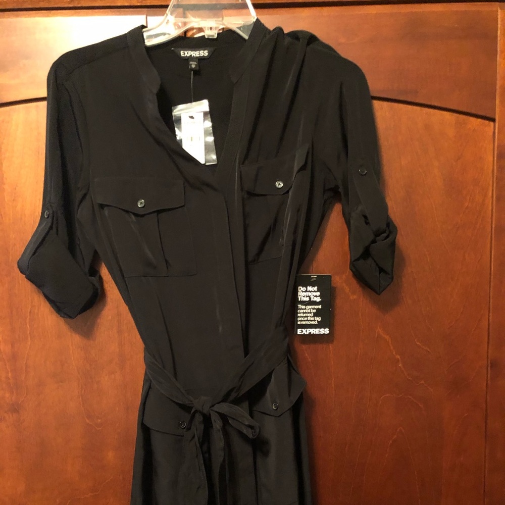 NWT- EXPRESS black shirt dress XS